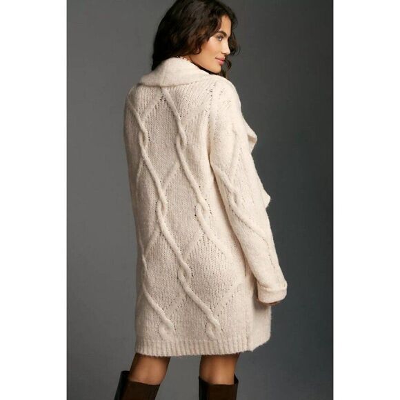 NWT ANTHROPOLOGIE Sz XS CARDIGAN SWEATER IVORY - Picture 2 of 6